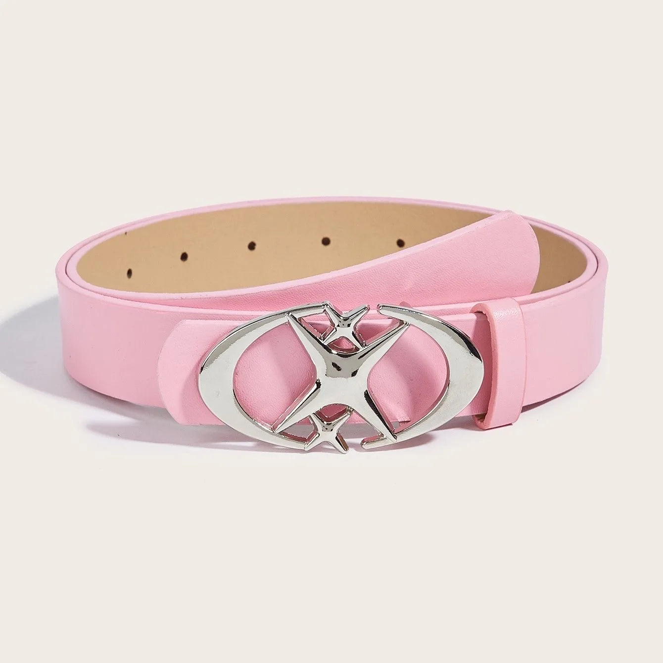 Stylish Oval Cross Metal Buckle Belt