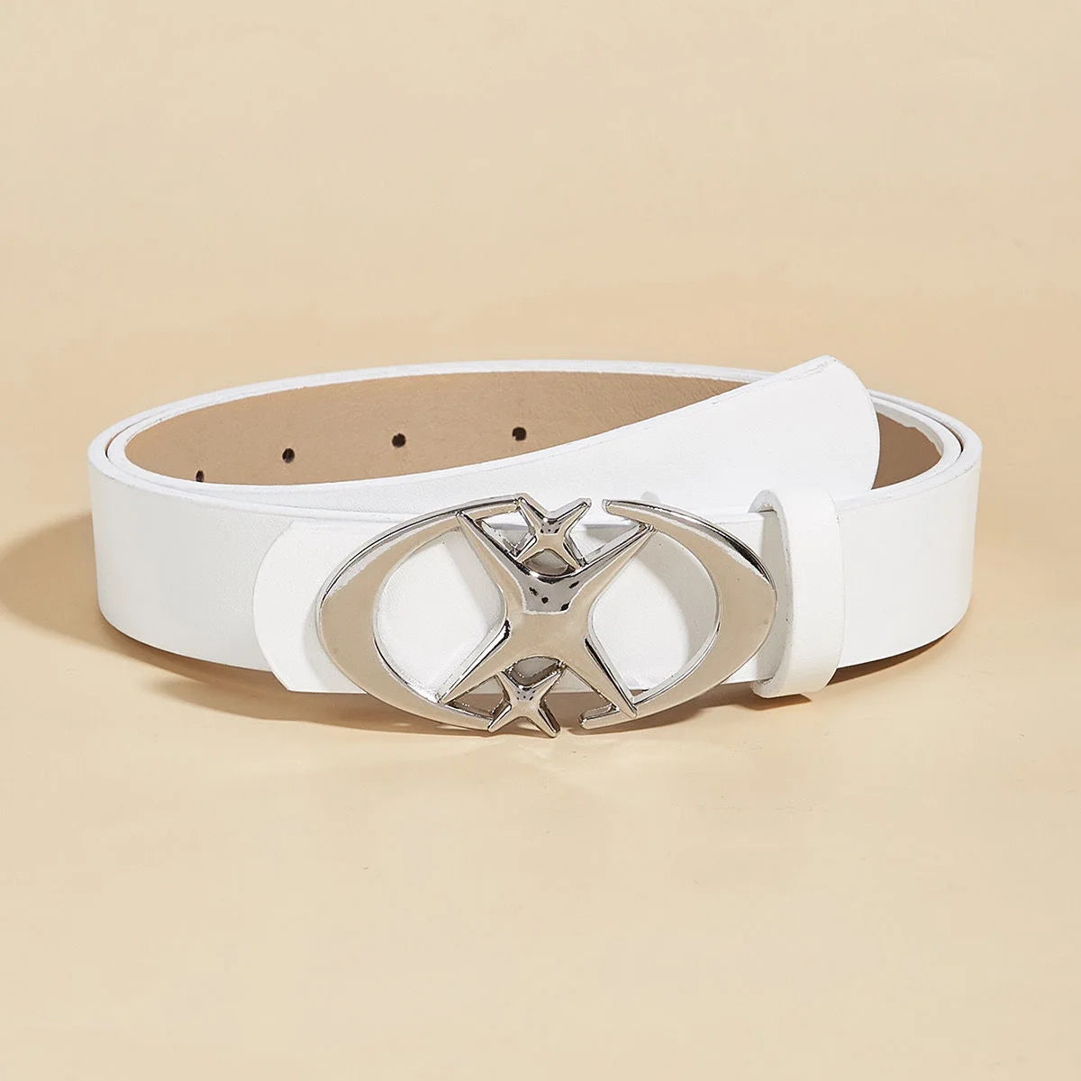 Stylish Oval Cross Metal Buckle Belt