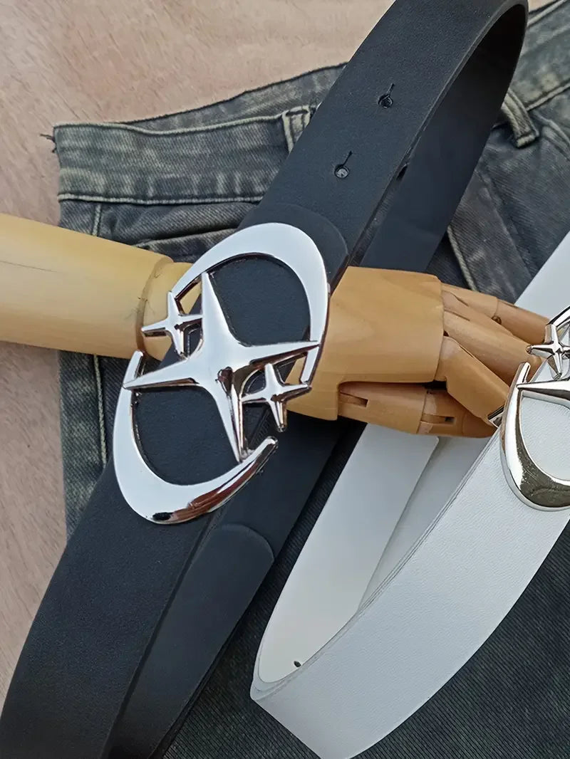 Stylish Oval Cross Metal Buckle Belt