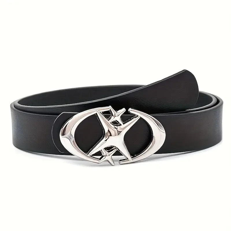 Stylish Oval Cross Metal Buckle Belt
